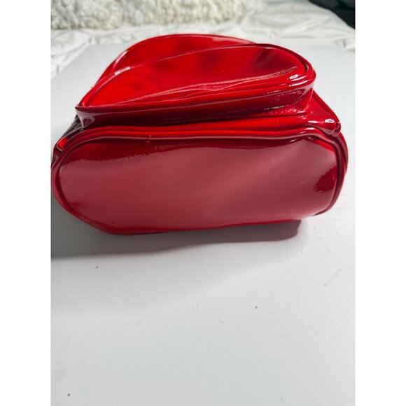 Red Patent Mini Backpack With Bow Accent & Adjustable Straps - Picture 3 of 5